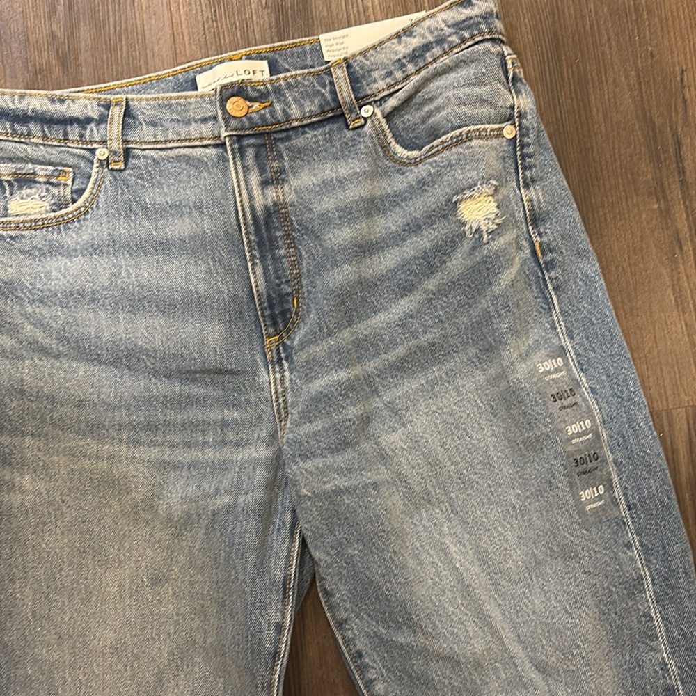 NWT Loft High Rise Straight Jeans - Picture 2 of 5